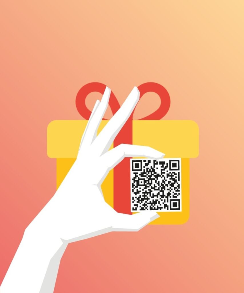 Coller le Qrcode sur votre cadeau
